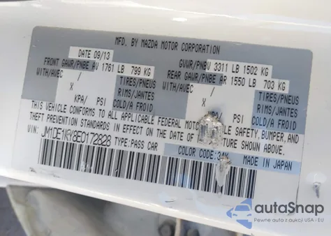 2014 Mazda Mazda2 Sport из США, поврежденный, VIN JM1DE1KY8E0172828